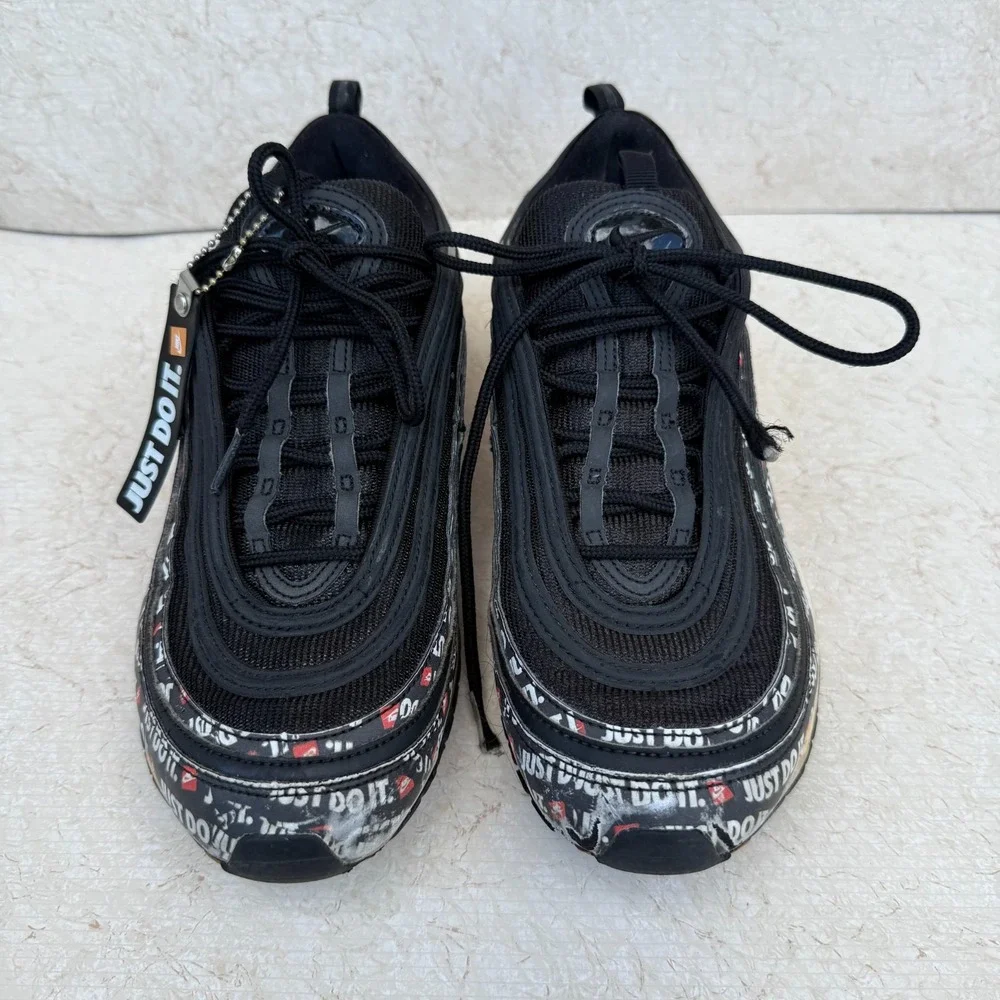 Nike Air Max 97 Just Do‎ It Black White Orange Men Sz 10 .5